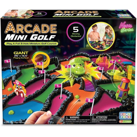 game zone Other - Arcade Mini Golf Interactive Tabletop Mini Golf Game 9 Holes & Moving Obstacles